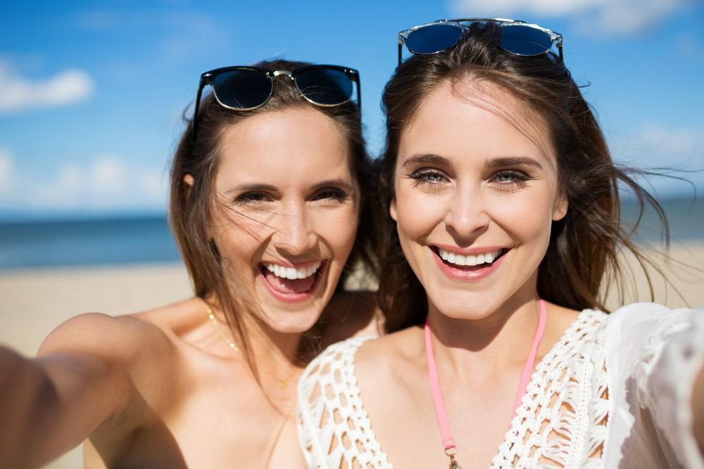 Happy women after botox treatment