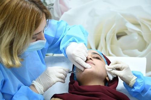 Patient having botox treatment