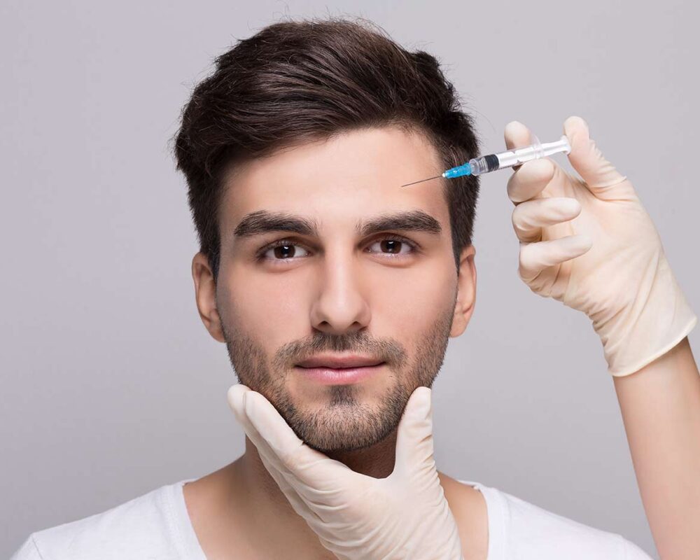 a man getting a brotox procedure injected